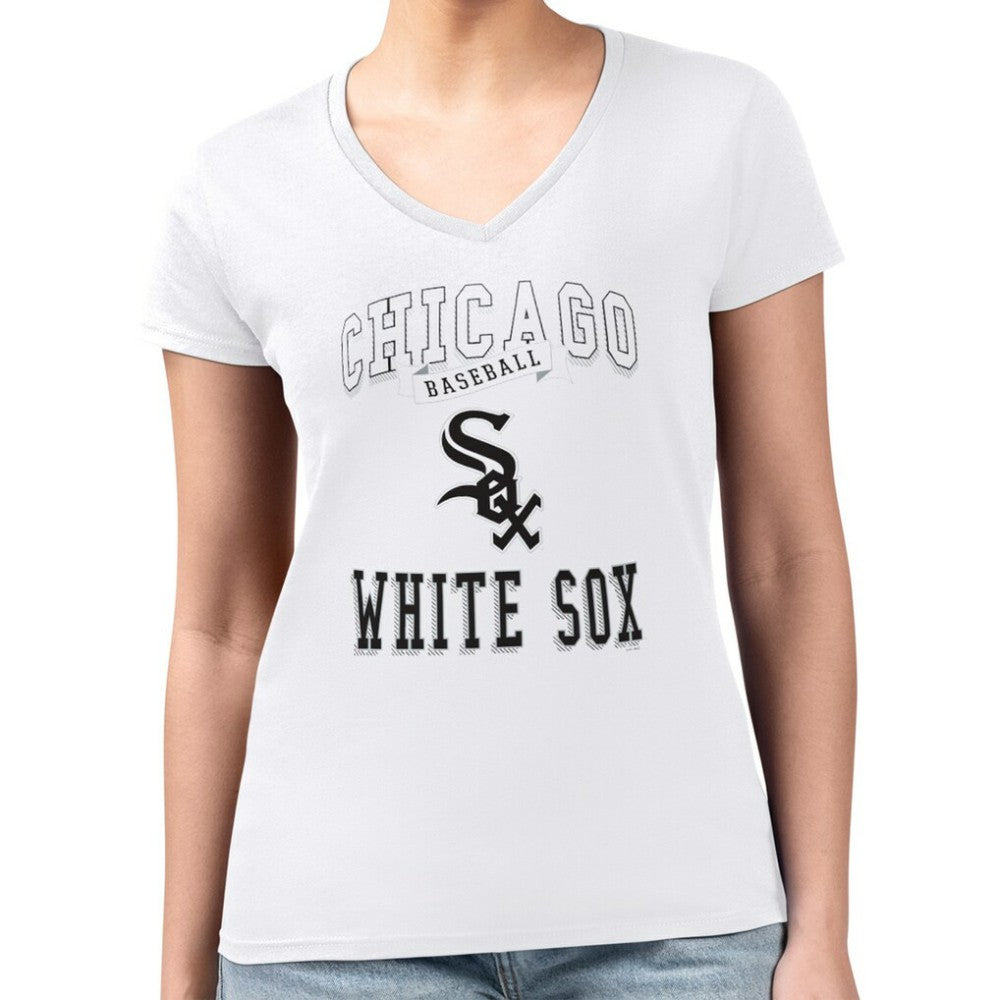 Chicago White Sox G-III 4Her by Carl Banks Women's Super-Slim Fit Lightweight Team Logo Graphic V-Neck T-Shirt Online