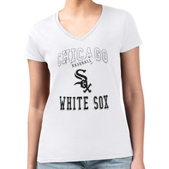 Chicago White Sox G-III 4Her by Carl Banks Women's Super-Slim Fit Lightweight Team Logo Graphic V-Neck T-Shirt Online