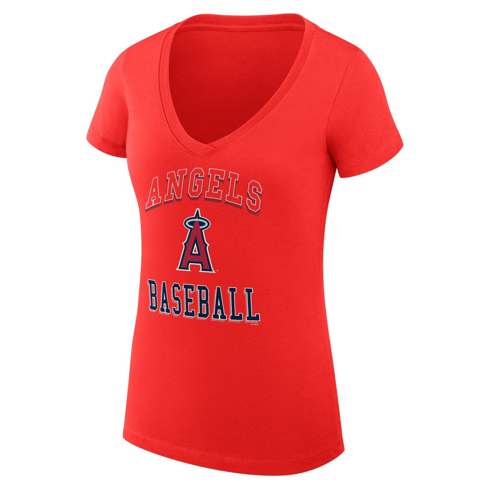 Los Angeles Angels G-III 4Her by Carl Banks Women's Super-Slim Fit Lightweight Team Logo Graphic V-Neck T-Shirt Lifestyle