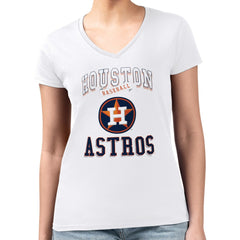 Houston Astros G-III 4Her by Carl Banks Women's Super-Slim Fit Lightweight Team Logo Graphic V-Neck T-Shirt Sale