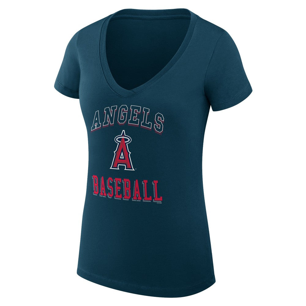 Los Angeles Angels G-III 4Her by Carl Banks Women's Super-Slim Fit Lightweight Team Logo Graphic V-Neck T-Shirt discount