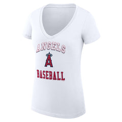 Los Angeles Angels G-III 4Her by Carl Banks Women's Super-Slim Fit Lightweight Team Logo Graphic V-Neck T-Shirt Clearance