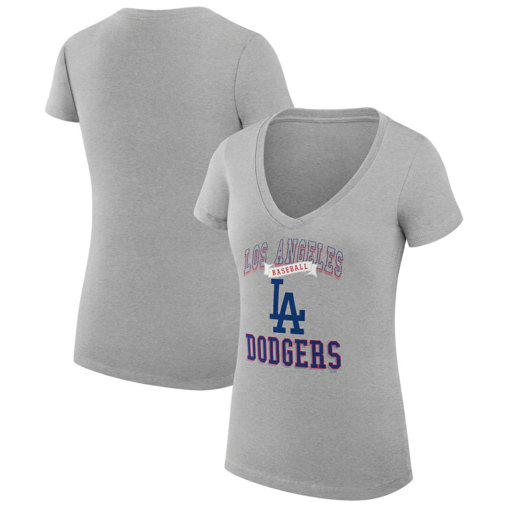 Los Angeles Dodgers G-III 4Her by Carl Banks Women's Super-Slim Fit Lightweight Team Logo Graphic V-Neck T-Shirt Lifestyle