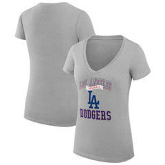 Los Angeles Dodgers G-III 4Her by Carl Banks Women's Super-Slim Fit Lightweight Team Logo Graphic V-Neck T-Shirt Lifestyle