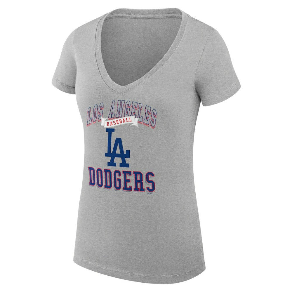 Los Angeles Dodgers G-III 4Her by Carl Banks Women's Super-Slim Fit Lightweight Team Logo Graphic V-Neck T-Shirt Lifestyle