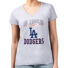 Los Angeles Dodgers G-III 4Her by Carl Banks Women's Super-Slim Fit Lightweight Team Logo Graphic V-Neck T-Shirt Lifestyle