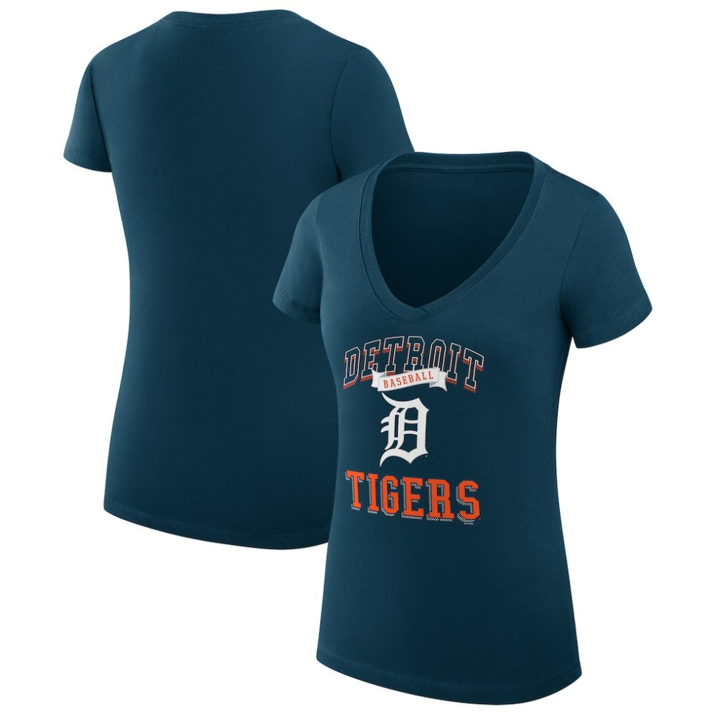 Detroit Tigers G-III 4Her by Carl Banks Women's Super-Slim Fit Lightweight Team Logo Graphic V-Neck T-Shirt for sale