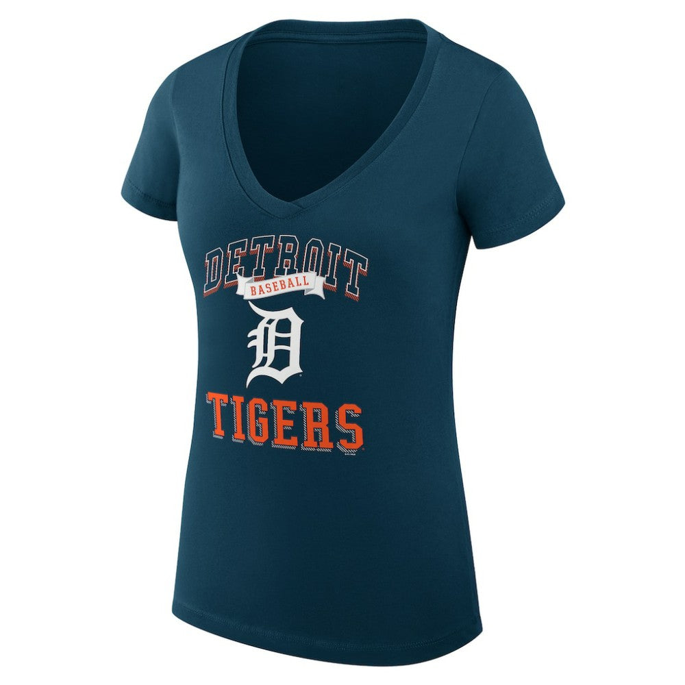 Detroit Tigers G-III 4Her by Carl Banks Women's Super-Slim Fit Lightweight Team Logo Graphic V-Neck T-Shirt for sale