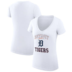 Detroit Tigers G-III 4Her by Carl Banks Women's Super-Slim Fit Lightweight Team Logo Graphic V-Neck T-Shirt Clearance