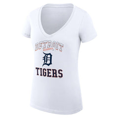 Detroit Tigers G-III 4Her by Carl Banks Women's Super-Slim Fit Lightweight Team Logo Graphic V-Neck T-Shirt Clearance