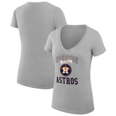 Houston Astros G-III 4Her by Carl Banks Women's Super-Slim Fit Lightweight Team Logo Graphic V-Neck T-Shirt Lifestyle