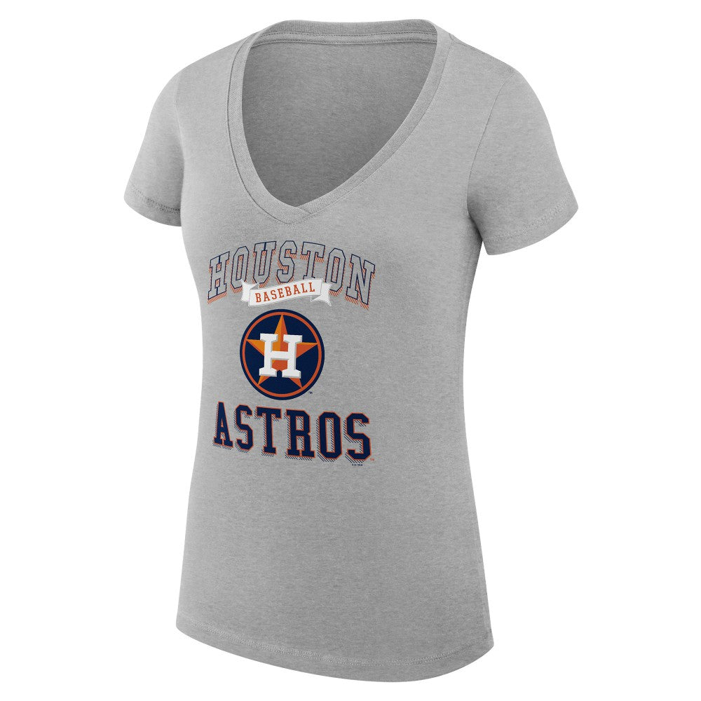 Houston Astros G-III 4Her by Carl Banks Women's Super-Slim Fit Lightweight Team Logo Graphic V-Neck T-Shirt Lifestyle