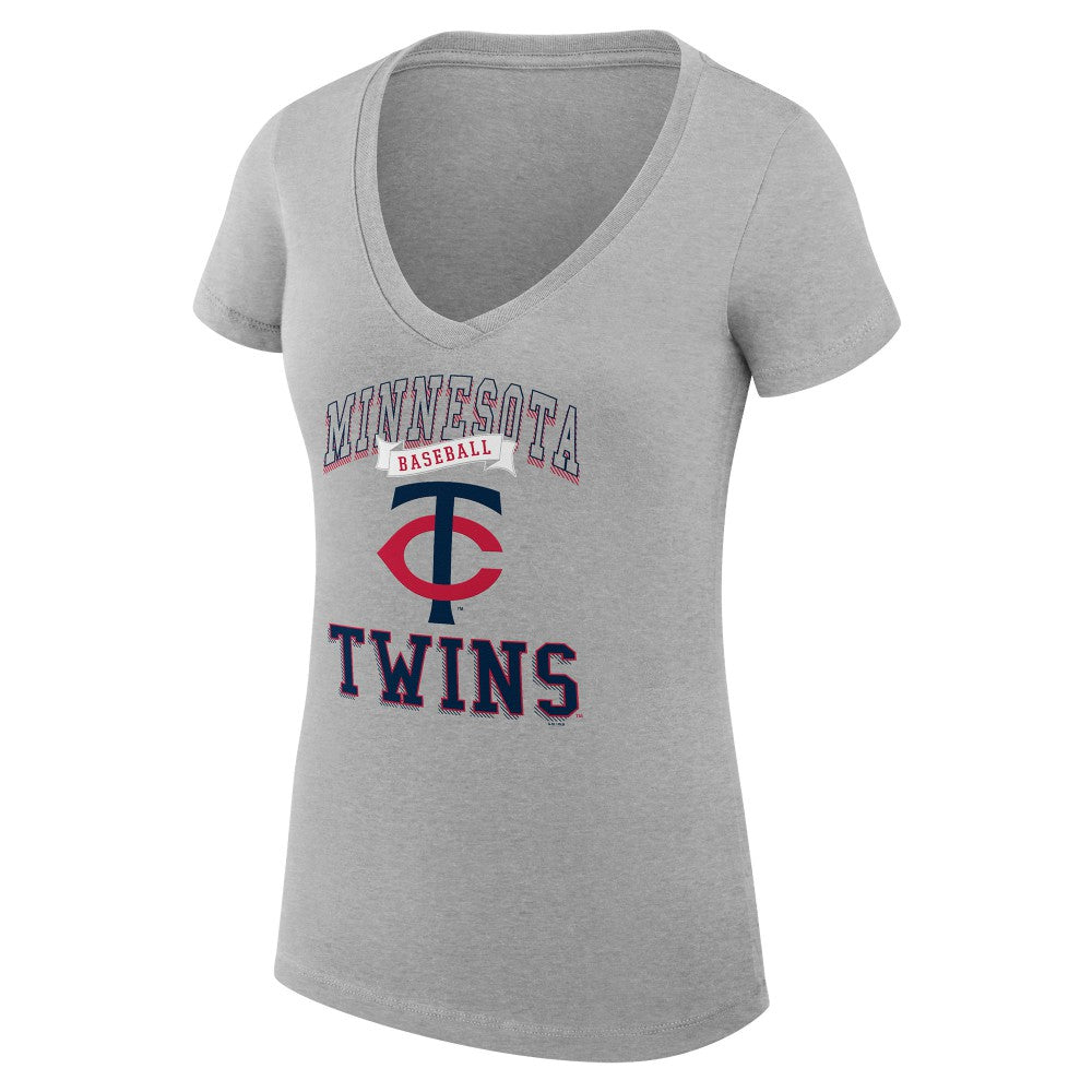 Minnesota Twins G-III 4Her by Carl Banks Women's Super-Slim Fit Lightweight Team Logo Graphic V-Neck T-Shirt Near Me