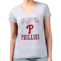 Philadelphia Phillies G-III 4Her by Carl Banks Women's Super-Slim Fit Lightweight Team Logo Graphic V-Neck T-Shirt Online