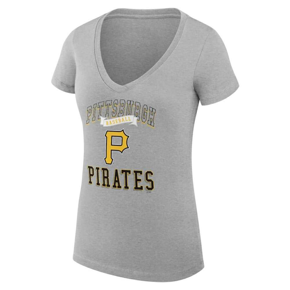 Pittsburgh Pirates G-III 4Her by Carl Banks Women's Super-Slim Fit Lightweight Team Logo Graphic V-Neck T-Shirt On Sale