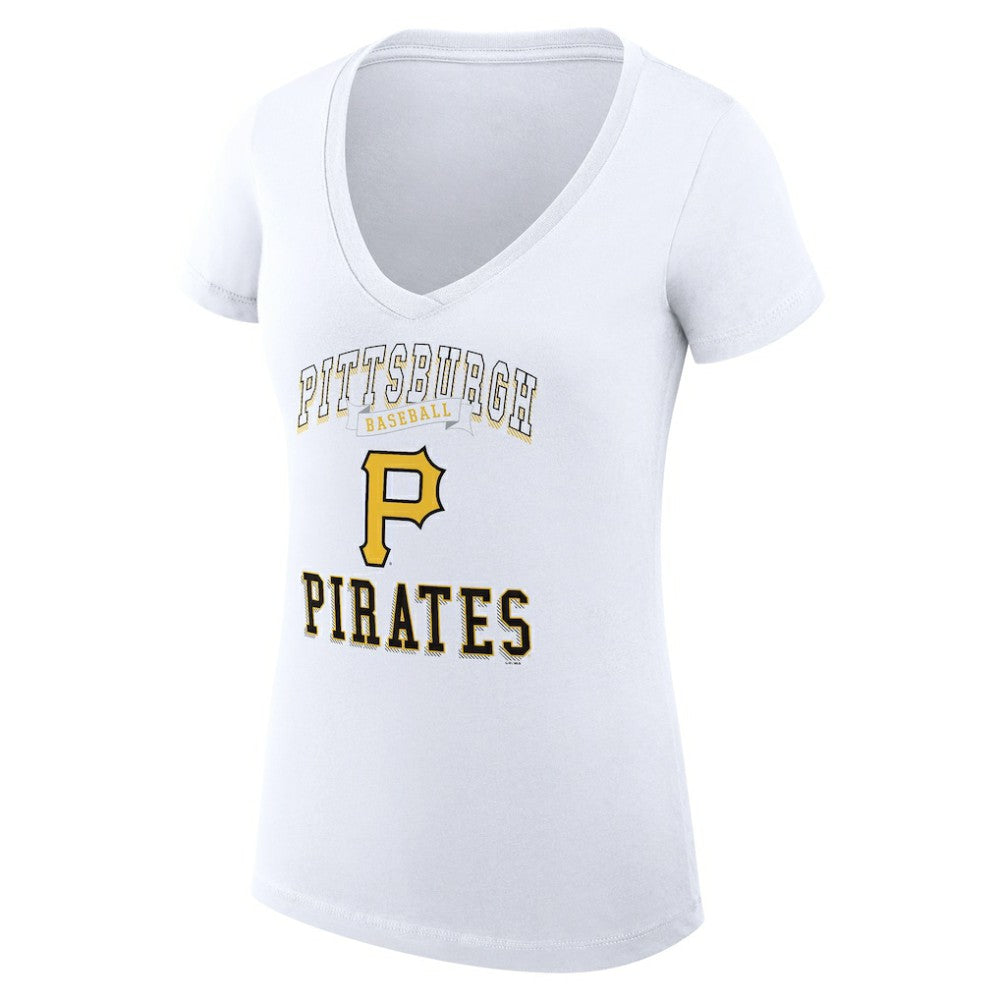 Pittsburgh Pirates G-III 4Her by Carl Banks Women's Super-Slim Fit Lightweight Team Logo Graphic V-Neck T-Shirt discount