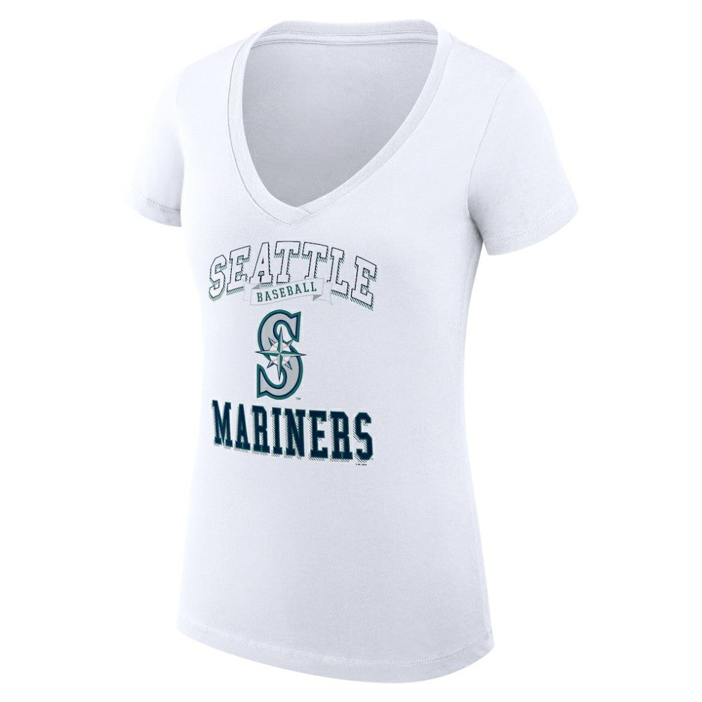 Seattle Mariners G-III 4Her by Carl Banks Women's Super-Slim Fit Lightweight Team Logo Graphic V-Neck T-Shirt Sale