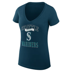 Seattle Mariners G-III 4Her by Carl Banks Women's Super-Slim Fit Lightweight Team Logo Graphic V-Neck T-Shirt for sale