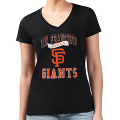 San Francisco Giants G-III 4Her by Carl Banks Women's Super-Slim Fit Lightweight Team Logo Graphic V-Neck T-Shirt Near Me