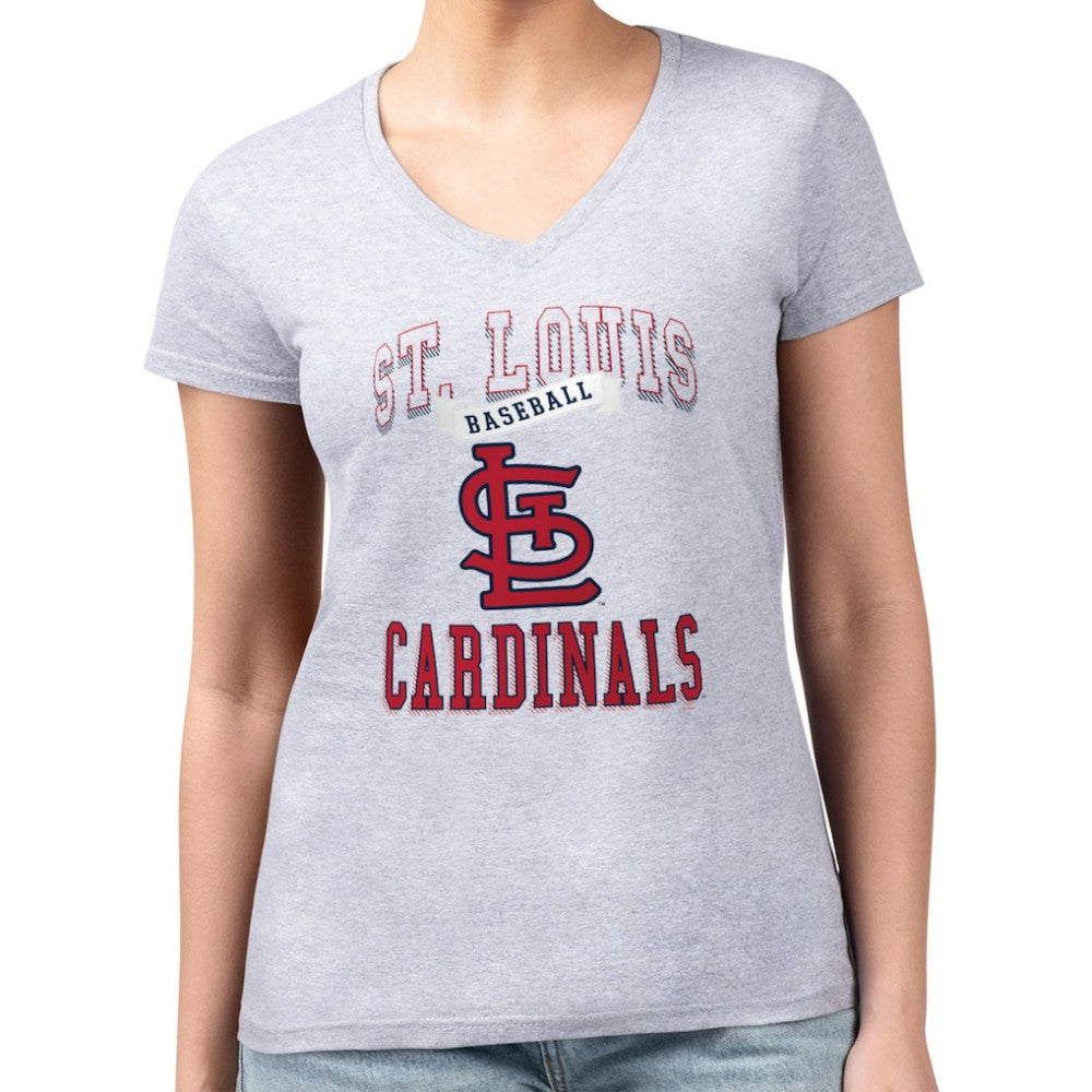St. Louis Cardinals G-III 4Her by Carl Banks Women's Super-Slim Fit Lightweight Team Logo Graphic V-Neck T-Shirt Sale