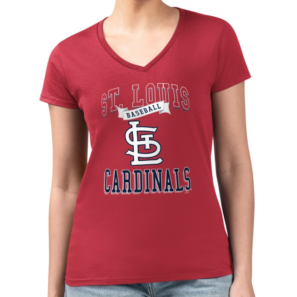St. Louis Cardinals G-III 4Her by Carl Banks Women's Super-Slim Fit Lightweight Team Logo Graphic V-Neck T-Shirt Online