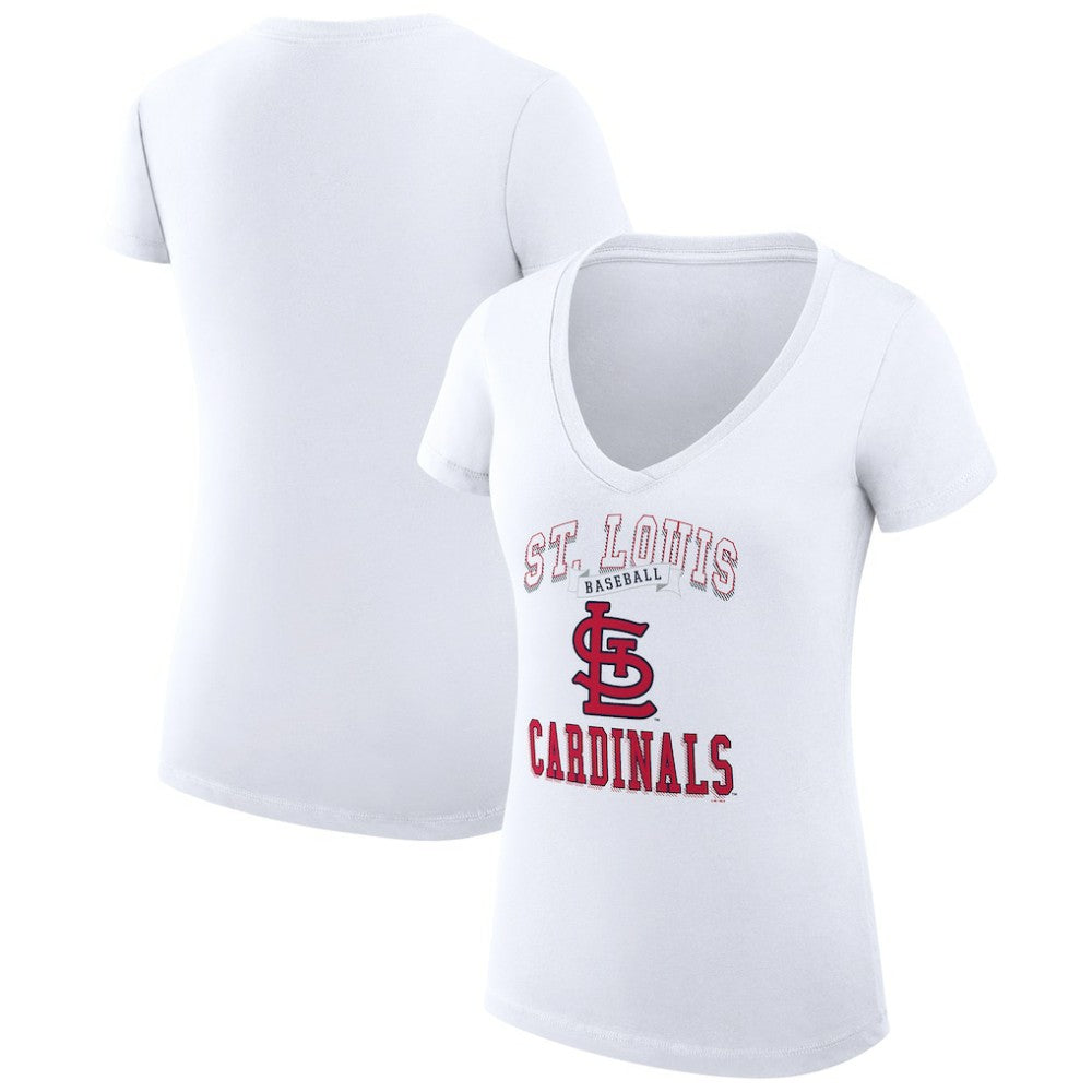 St. Louis Cardinals G-III 4Her by Carl Banks Women's Super-Slim Fit Lightweight Team Logo Graphic V-Neck T-Shirt discount