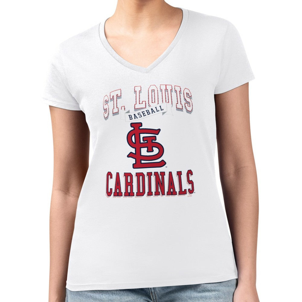 St. Louis Cardinals G-III 4Her by Carl Banks Women's Super-Slim Fit Lightweight Team Logo Graphic V-Neck T-Shirt discount