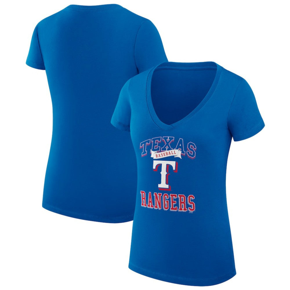 Texas Rangers G-III 4Her by Carl Banks Women's Super-Slim Fit Lightweight Team Logo Graphic V-Neck T-Shirt for sale