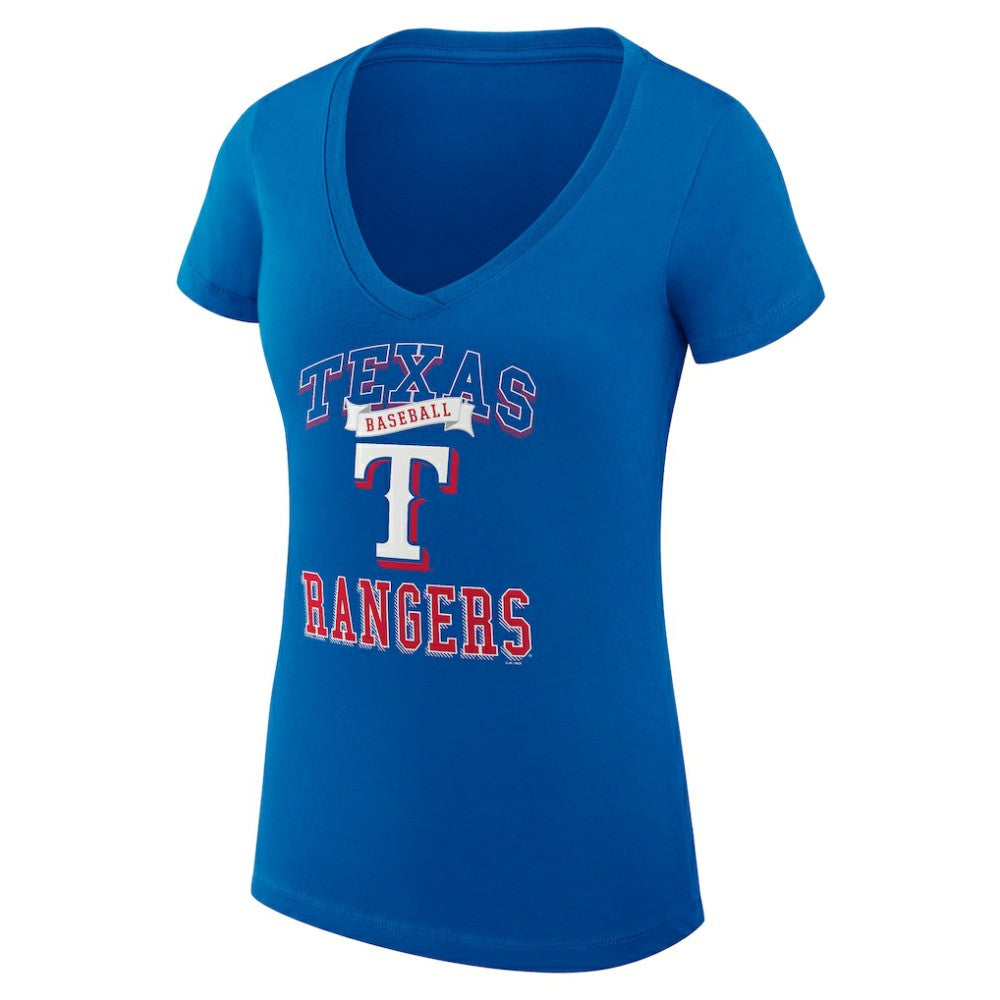 Texas Rangers G-III 4Her by Carl Banks Women's Super-Slim Fit Lightweight Team Logo Graphic V-Neck T-Shirt for sale