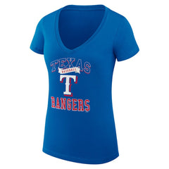 Texas Rangers G-III 4Her by Carl Banks Women's Super-Slim Fit Lightweight Team Logo Graphic V-Neck T-Shirt for sale