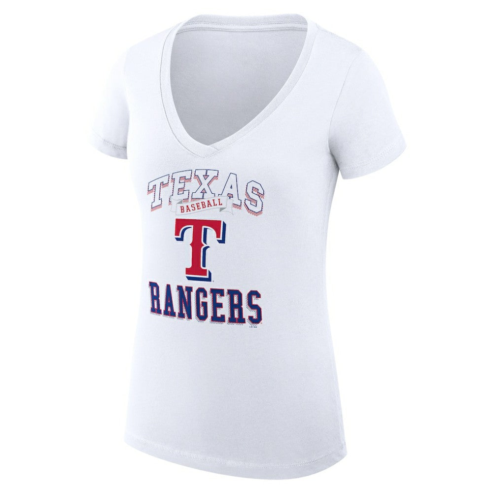Texas Rangers G-III 4Her by Carl Banks Women's Super-Slim Fit Lightweight Team Logo Graphic V-Neck T-Shirt On Sale