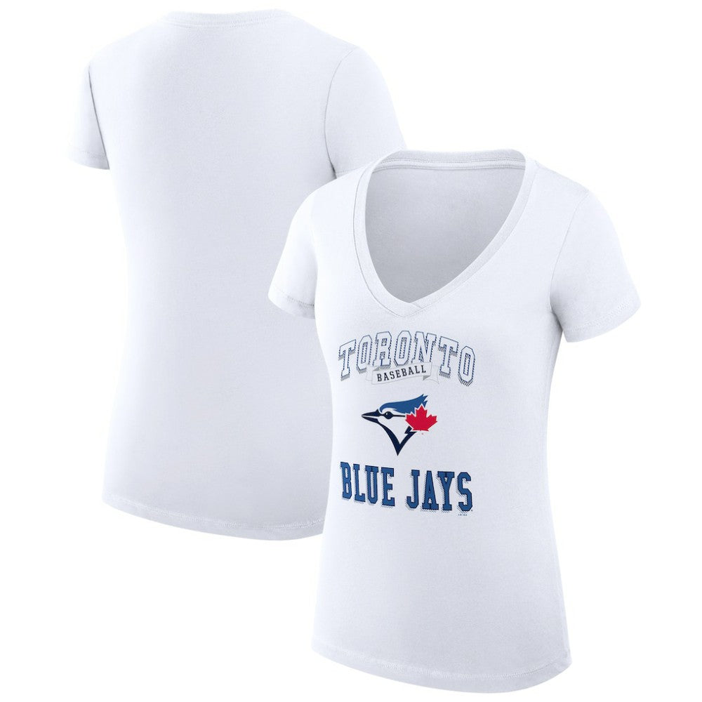Toronto Blue Jays G-III 4Her by Carl Banks Women's Super-Slim Fit Lightweight Team Logo Graphic V-Neck T-Shirt for sale