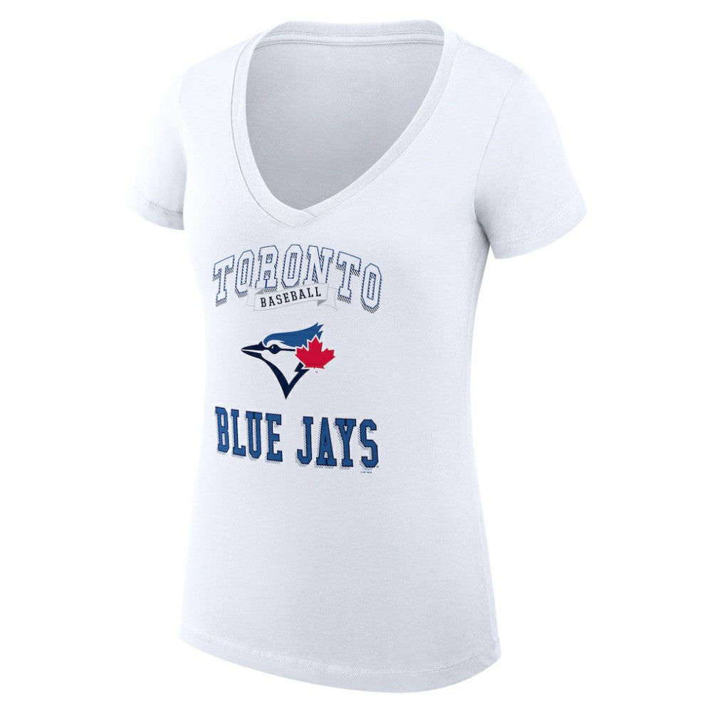 Toronto Blue Jays G-III 4Her by Carl Banks Women's Super-Slim Fit Lightweight Team Logo Graphic V-Neck T-Shirt for sale