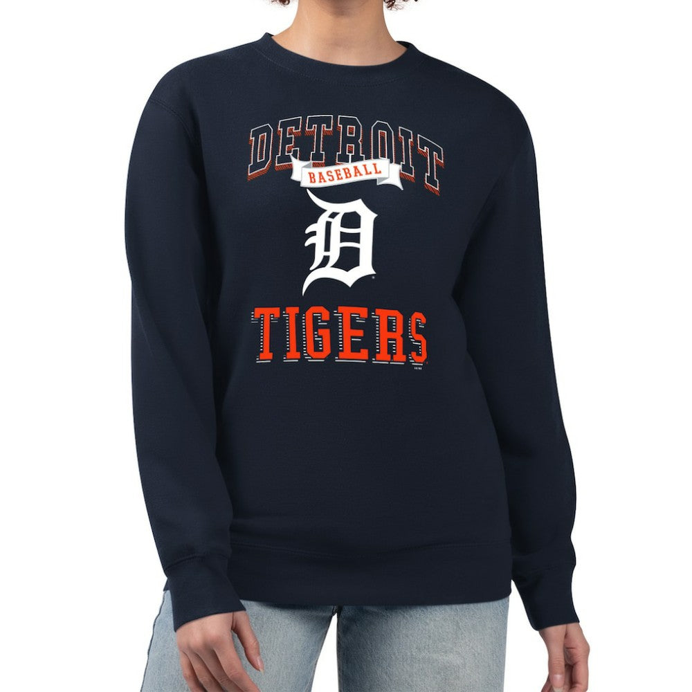 Detroit Tigers G-III 4Her by Carl Banks Women's Team Logo Graphic Tri-Blend Fleece Pullover Sweatshirt On Sale