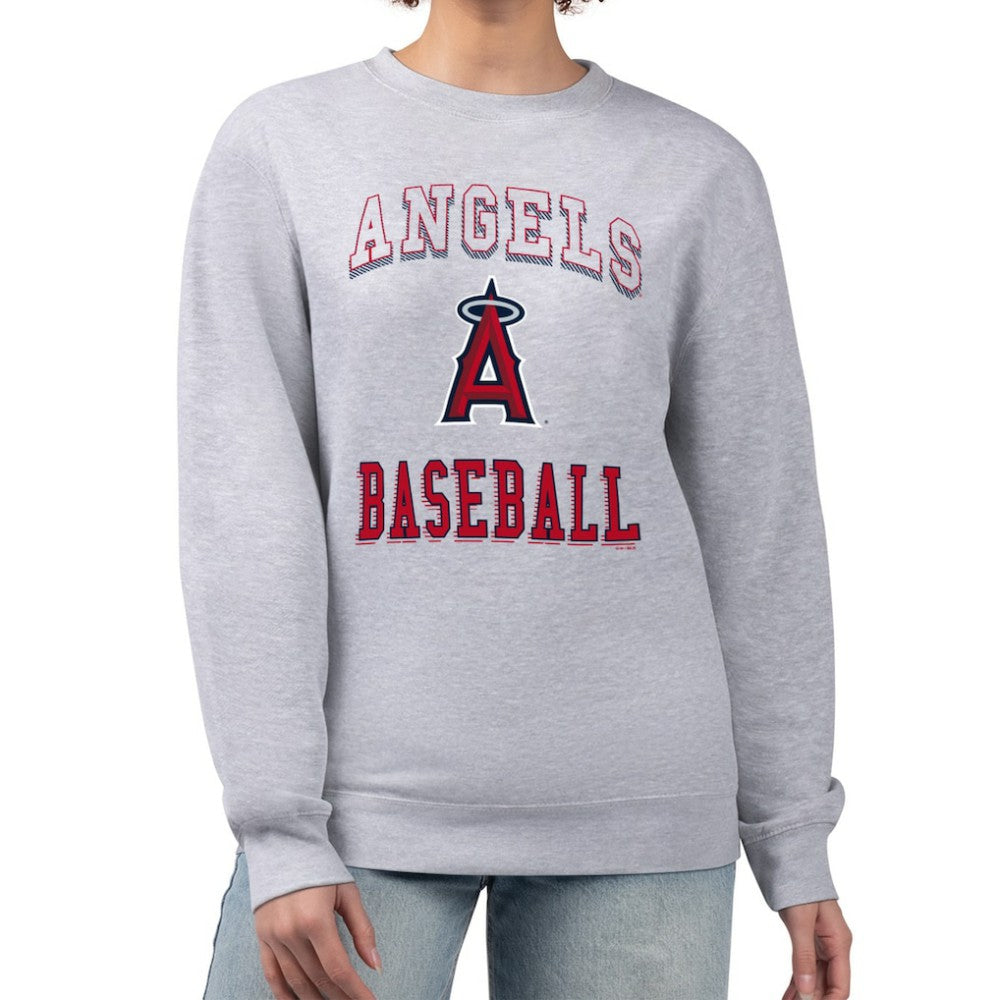 Los Angeles Angels G-III 4Her by Carl Banks Women's Team Logo Graphic Tri-Blend Fleece Pullover Sweatshirt Lifestyle