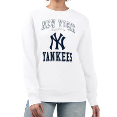 New York Yankees G-III 4Her by Carl Banks Women's Team Logo Graphic Tri-Blend Fleece Pullover Sweatshirt Lifestyle