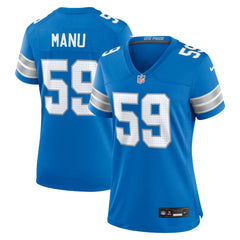 Giovanni Manu Detroit Lions Women's Team Game Jersey Blue - Nike