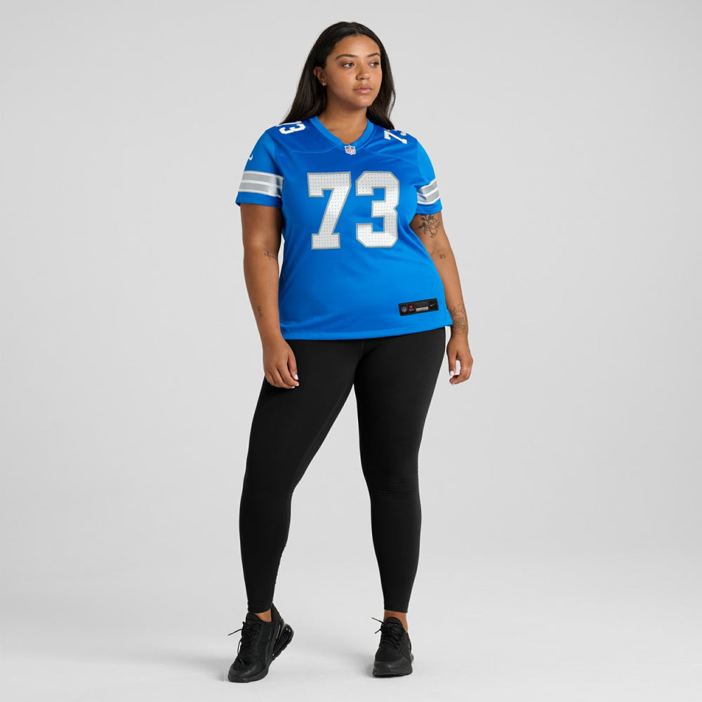Christian Mahogany Detroit Lions Women's Team Game Jersey Blue - Nike