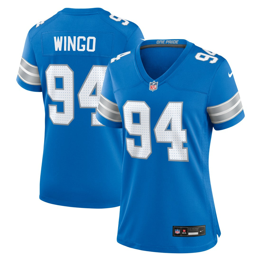Mekhi Wingo Detroit Lions Women's Team Game Jersey Blue - Nike