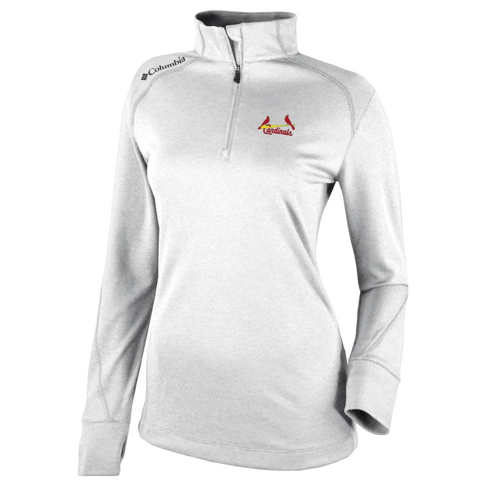 St. Louis Cardinals Columbia Women's Cooperstown Collection Shotgun 2.0 Omni-Wick Quarter-Zip Top - White On Sale