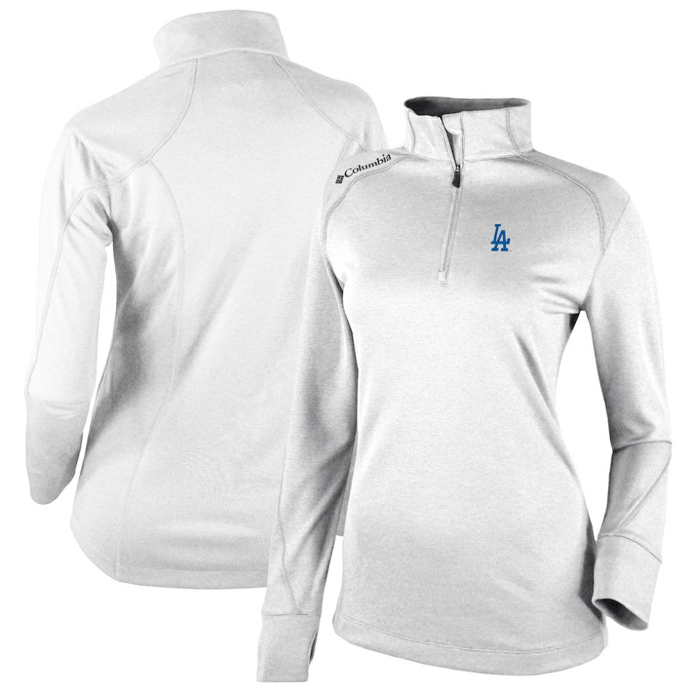 Los Angeles Dodgers Columbia Women's Cooperstown Collection Shotgun 2.0 Omni-Wick Quarter-Zip Top - White On Sale