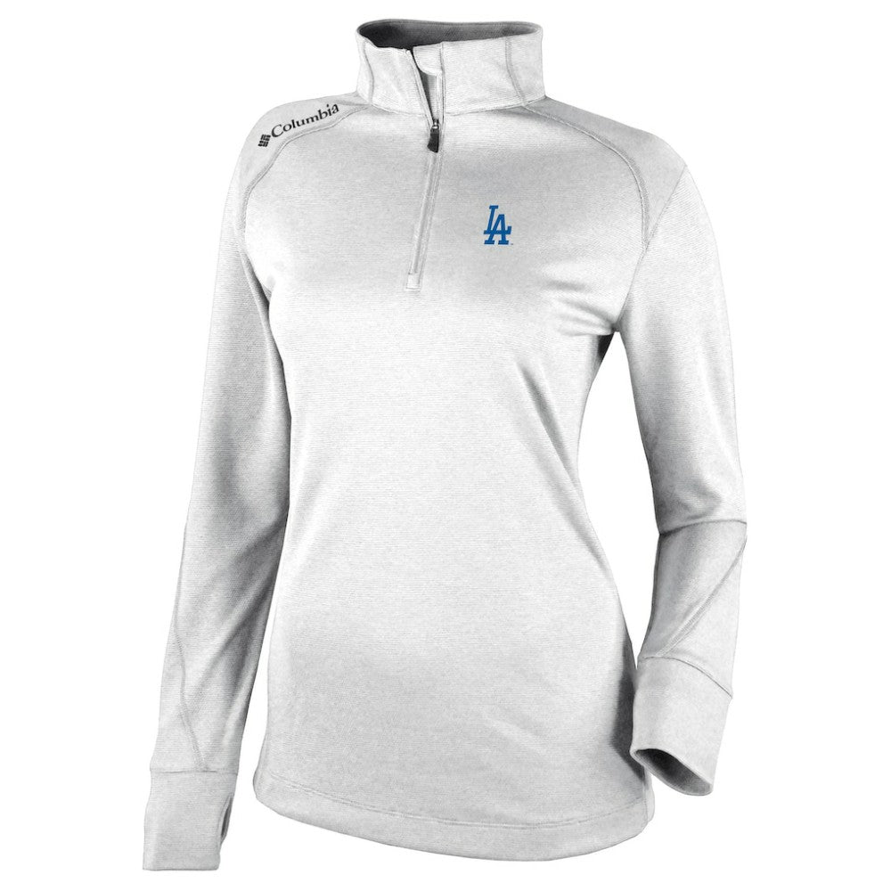 Los Angeles Dodgers Columbia Women's Cooperstown Collection Shotgun 2.0 Omni-Wick Quarter-Zip Top - White On Sale