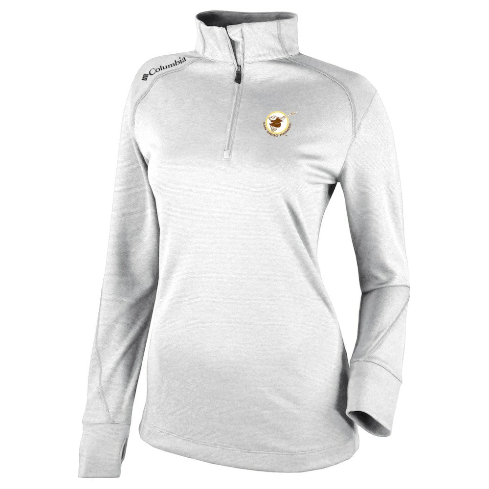 San Diego Padres Columbia Women's Cooperstown Collection Shotgun 2.0 Omni-Wick Quarter-Zip Top - White Online