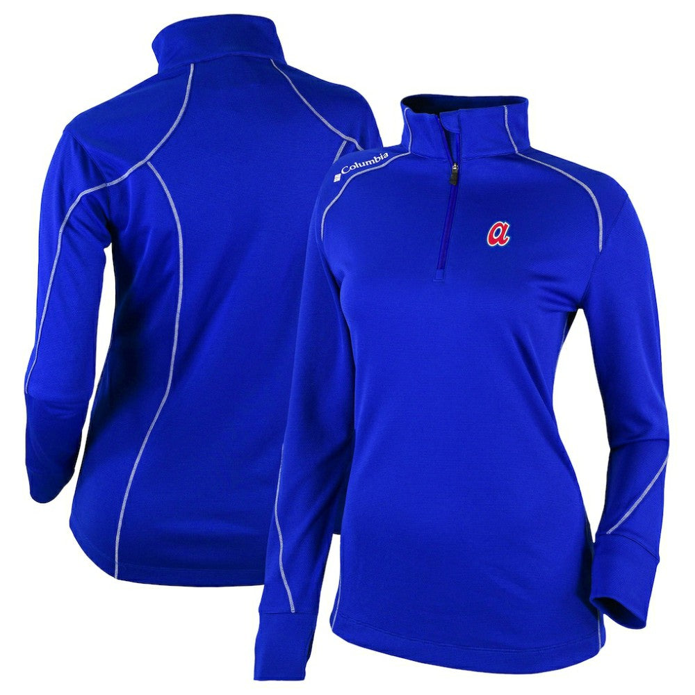 Atlanta Braves Columbia Women's Cooperstown Collection Shotgun 2.0 Omni-Wick Quarter-Zip Top - Royal On Sale