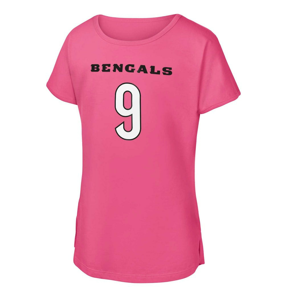Joe Burrow Cincinnati Bengals Girls Youth Player Name & Number T-Shirt Pink - NFL