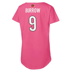 Joe Burrow Cincinnati Bengals Girls Youth Player Name & Number T-Shirt Pink - NFL
