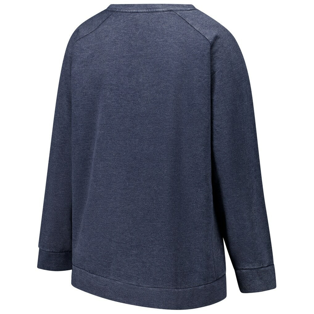 Dallas Cowboys Profile Women's Plus Size Acid Wash Raglan Sweatshirt Navy - NFL
