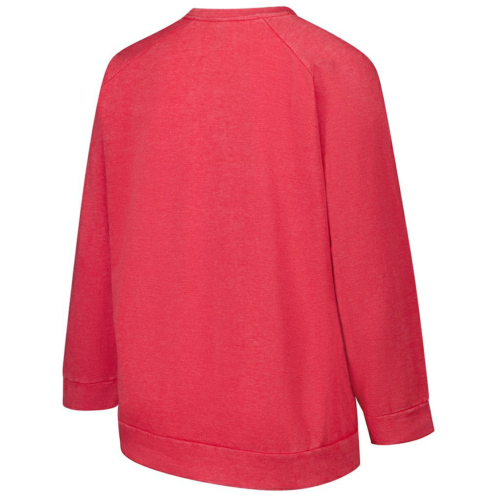 San Francisco 49ers Profile Women's Plus Size Acid Wash Raglan Sweatshirt Red - NFL