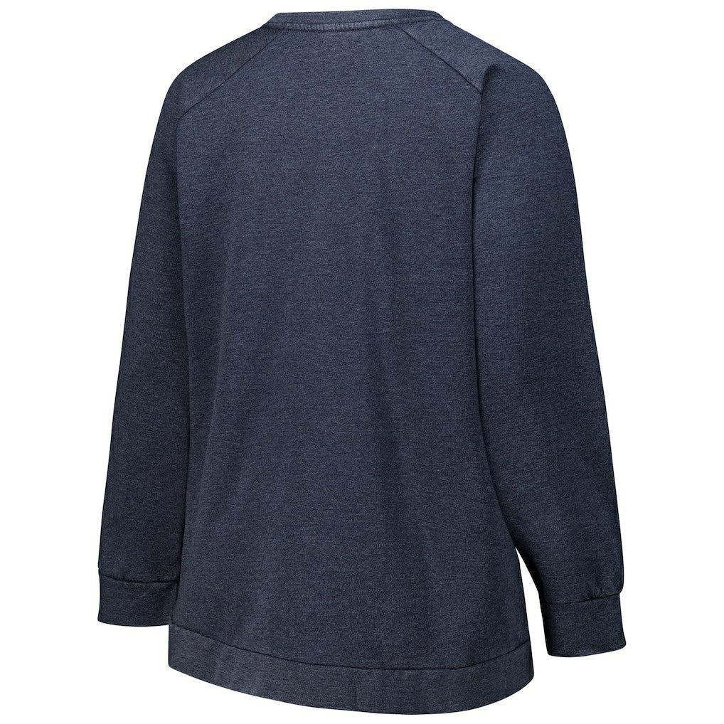 Chicago Bears Profile Women's Plus Size Acid Wash Raglan Sweatshirt Navy - NFL