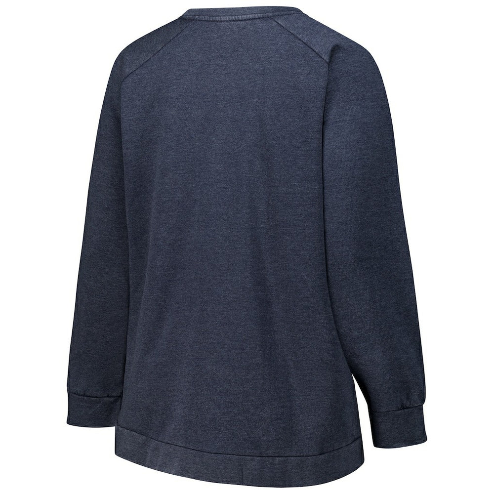 Chicago Bears Profile Women's Plus Size Acid Wash Raglan Sweatshirt Navy - NFL